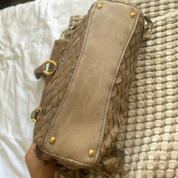 Miu miu tassel weave leather suede tote bag - Picture 10 of 13